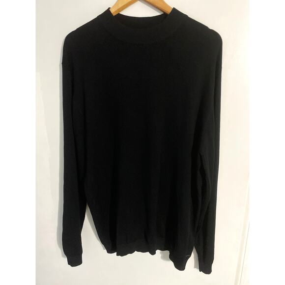 Denim & Flower Ricky Singh sweater men’s size XL black mock neck NWT lightweight - Picture 1 of 5